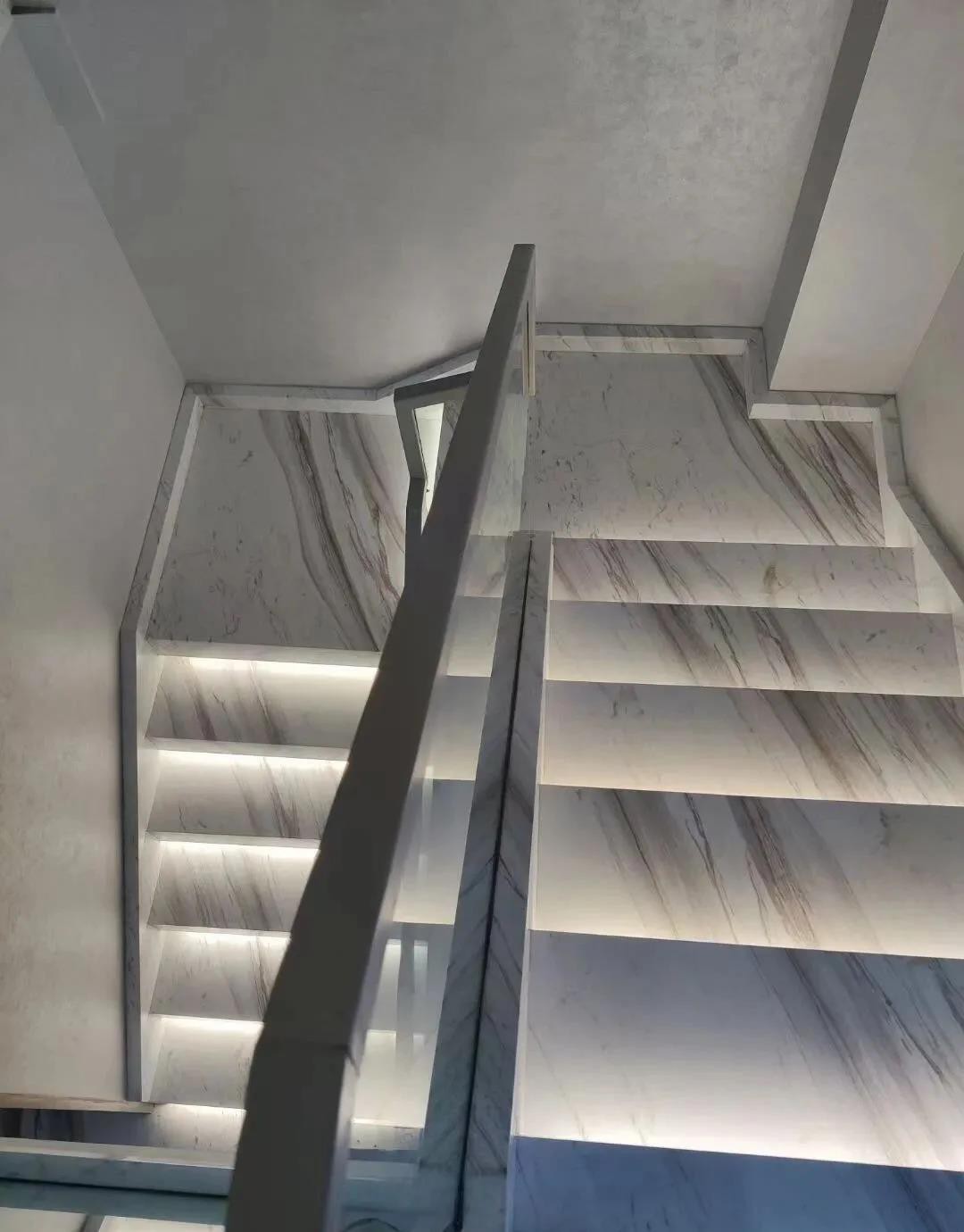 white marble stairs