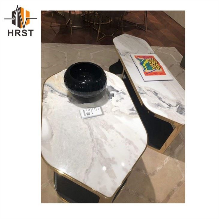 Picasso White Marble Slab Table