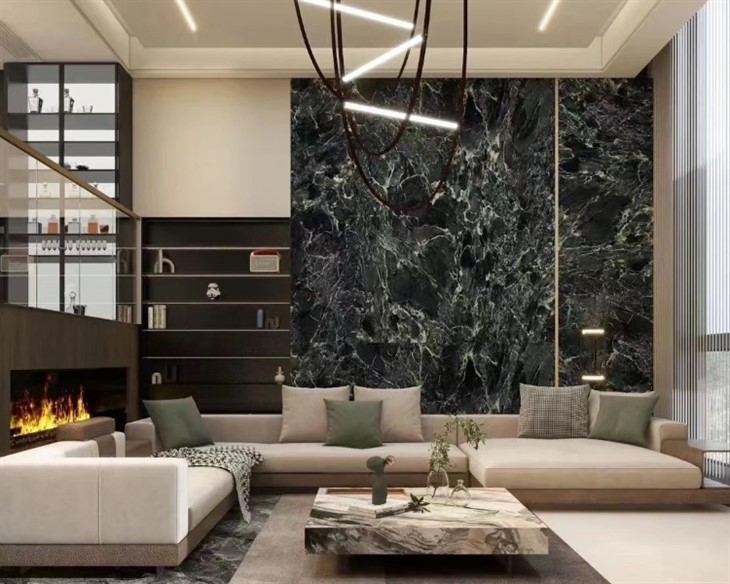 Snowflake Green Marble for livingroom